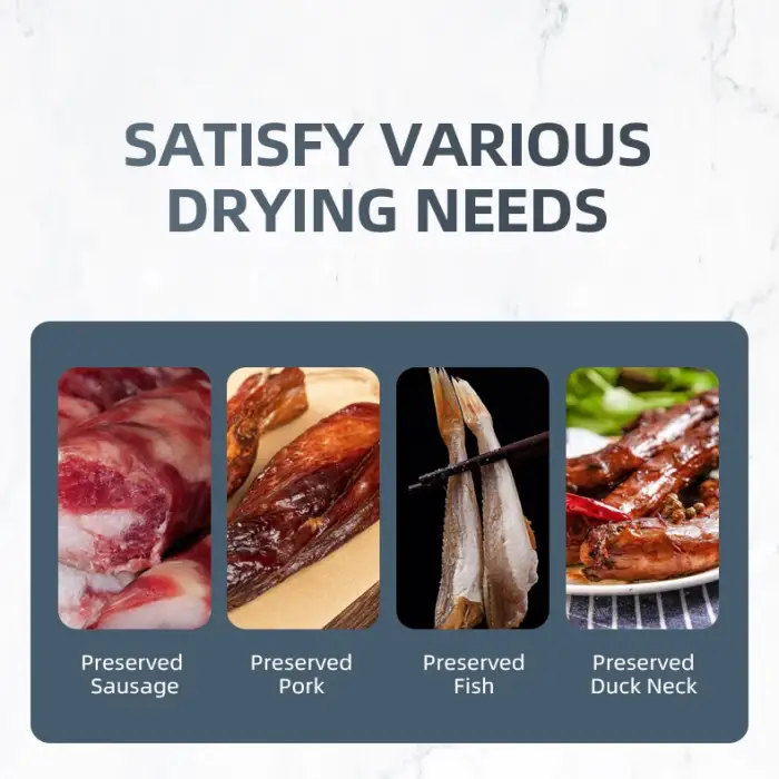 Smoke Function Biltong Jerky Drying Machine Rotary Large Capacity Sausages Food Dehydrator Machine