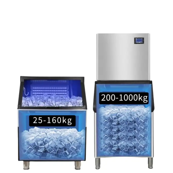 200kg/24h Commercial High-Capacity Ice Maker - Thermoelectric Bullet &amp; Nugget Ice Maker Machine for Sale