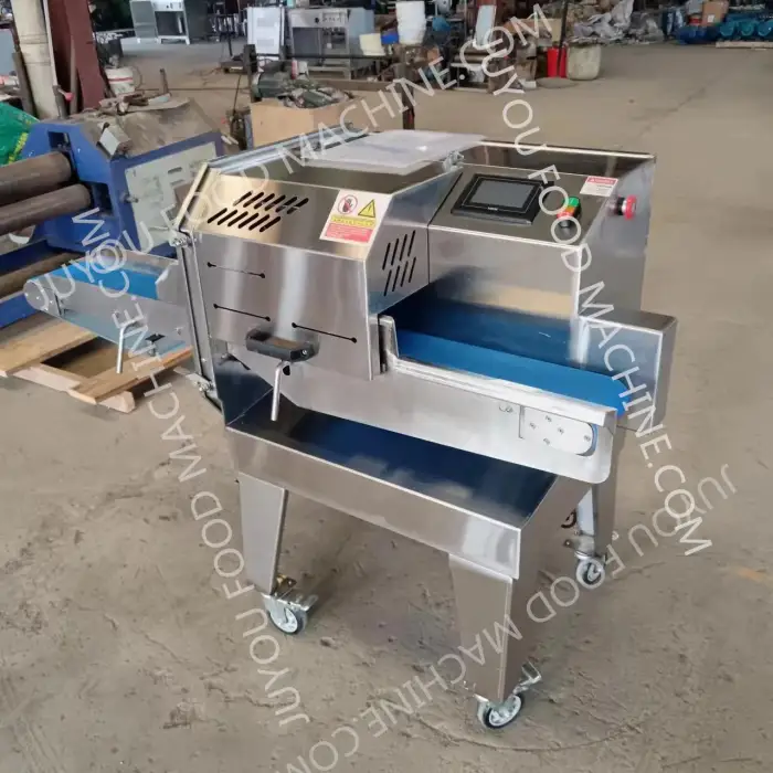 Commercial Cooked Meat Slicing Machine With Convey Biltong Slicing Bacon Sausage Slice Cutting Machine