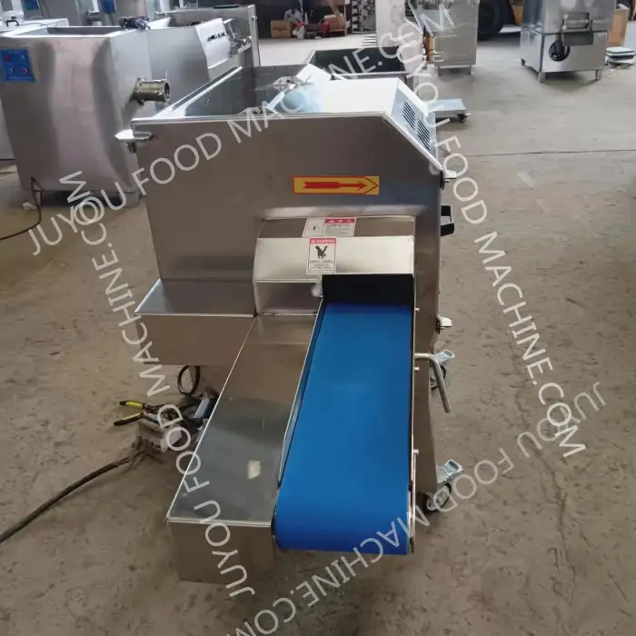 Commercial Cooked Meat Slicing Machine With Convey Biltong Slicing Bacon Sausage Slice Cutting Machine