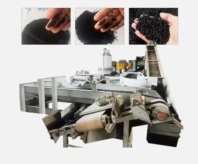 Scrap tyre recycling plant tire rubber granules crusher machine automatic tire recycling line