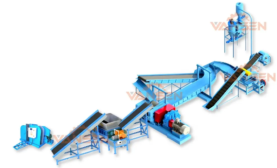 waste tire recycling production line rubber tyre shredder tire grinding machine