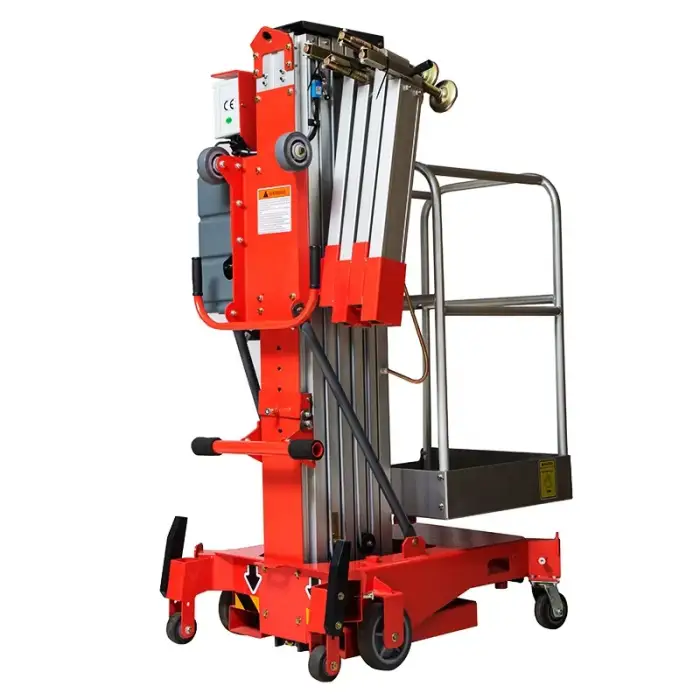 6m AWP-H5 High End Single Mast Lifers for Height Work Practical Aluminium Aerial Lift Platforms with Automatic Pothole Protection