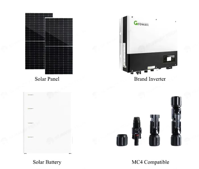 Complete Solar System Kit: 3000W, 4000W, 5000W Hybrid 5KVA Solar Panel Kit for Home Use