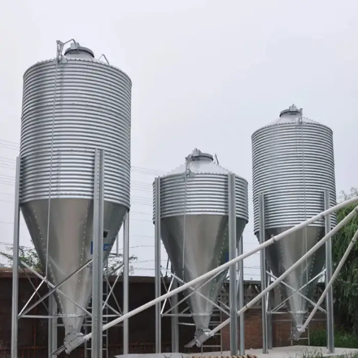 Poultry Farm Used Chicken Feed Silo 50 ton With Hot Galvanized Steel Sheet