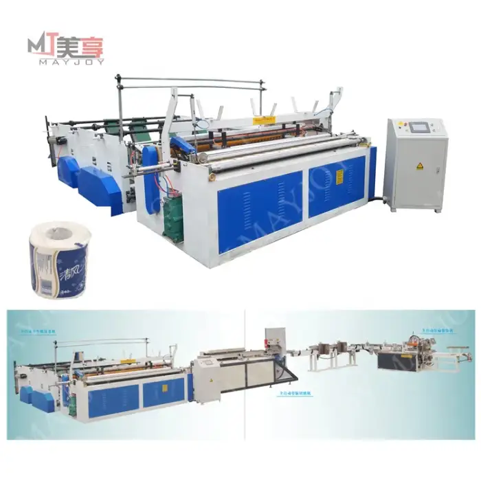 Double Embossing Automatic Paper Core Dropping Function Toilet Tissue Paper Making Machine