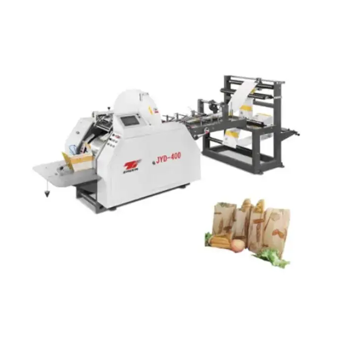 JYD Computerized High-Speed Automatic Kraft Gift &amp; Food Paper Carry Bag Making Machine – V-Bottom