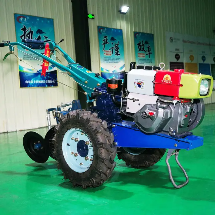 Agriculture 15HP Two Wheel Farm Mini Walking Tractor With High And Low Speed Trenching Machine