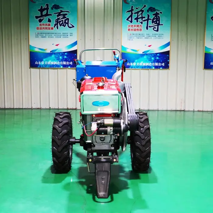 Agriculture 15HP Two Wheel Farm Mini Walking Tractor With High And Low Speed Trenching Machine