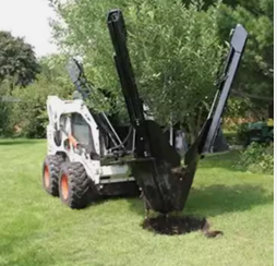 High efficiency skid steer loader with tree spade for transplanting trees low price garden machine