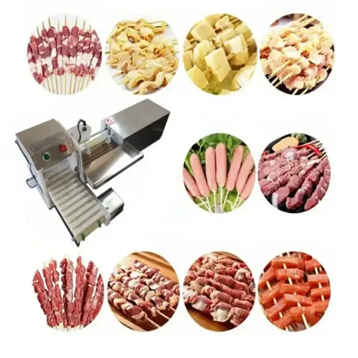 BBQ satay kebab meat skewer machine automatic machine for meat skewers beef satay string making machine