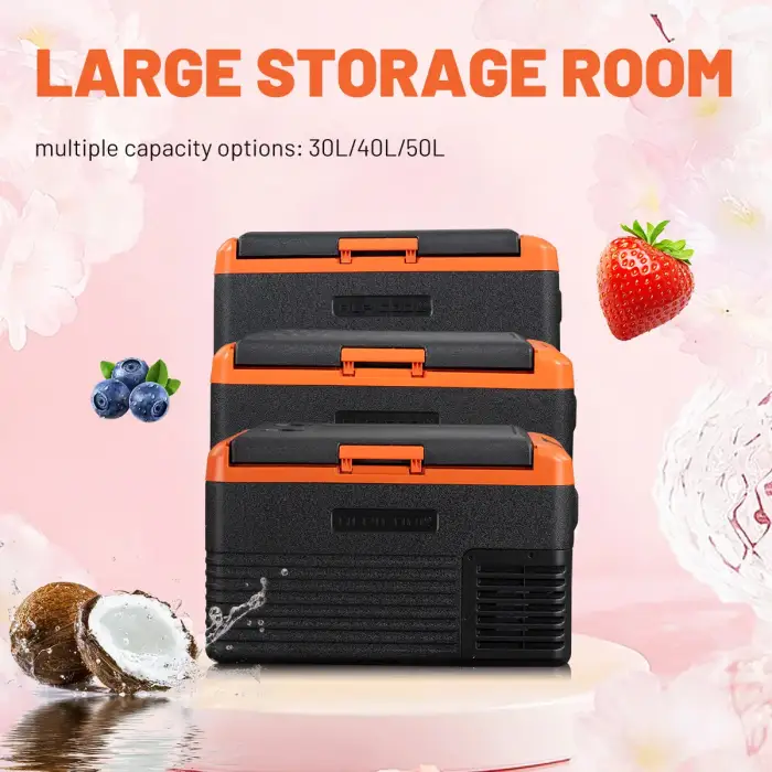 CL30 Small 28.6L Portable Car Fridge with Dual DC 12/24V Compressor for Camping &amp; RV