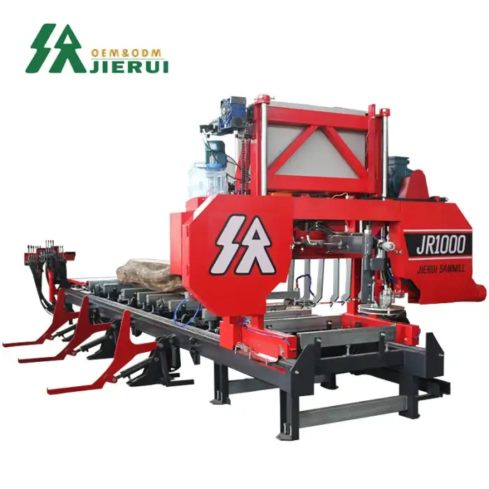 Auto CNC heavy duty sawmill Gasoline Hydraulics Wood Saw Portable Sawmill Machine with Mobile Trailer wood band sawmill