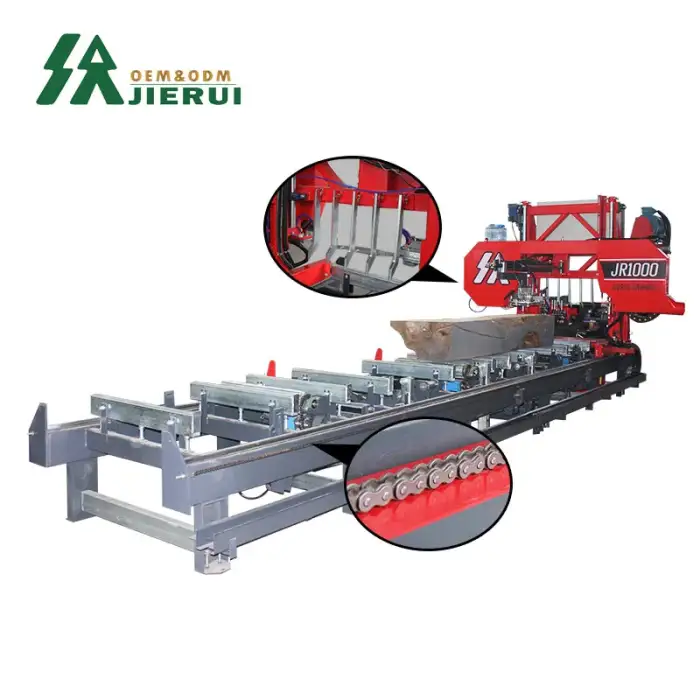 Auto CNC heavy duty sawmill Gasoline Hydraulics Wood Saw Portable Sawmill Machine with Mobile Trailer wood band sawmill