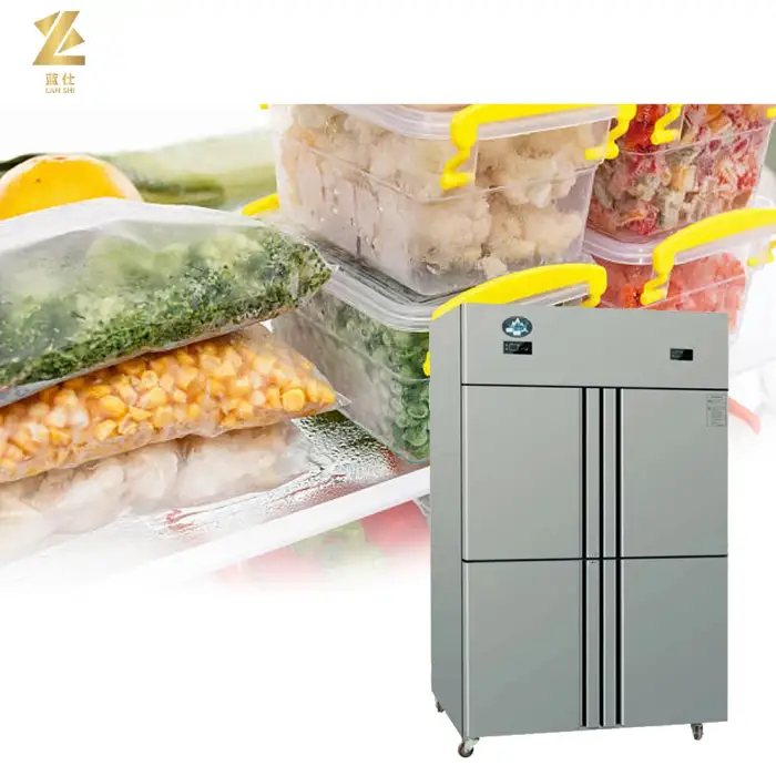 4-Door Stainless Steel Upright Static Cooling Refrigerator Freezer for Commercial Restaurant Catering