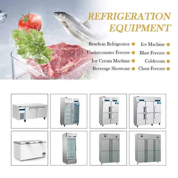 4-Door Stainless Steel Upright Static Cooling Refrigerator Freezer for Commercial Restaurant Catering