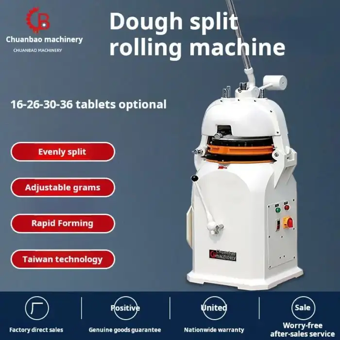 Semi-Automatic 16-Grain Bread Ball Roller, Dough Divider, and Rounder Machine