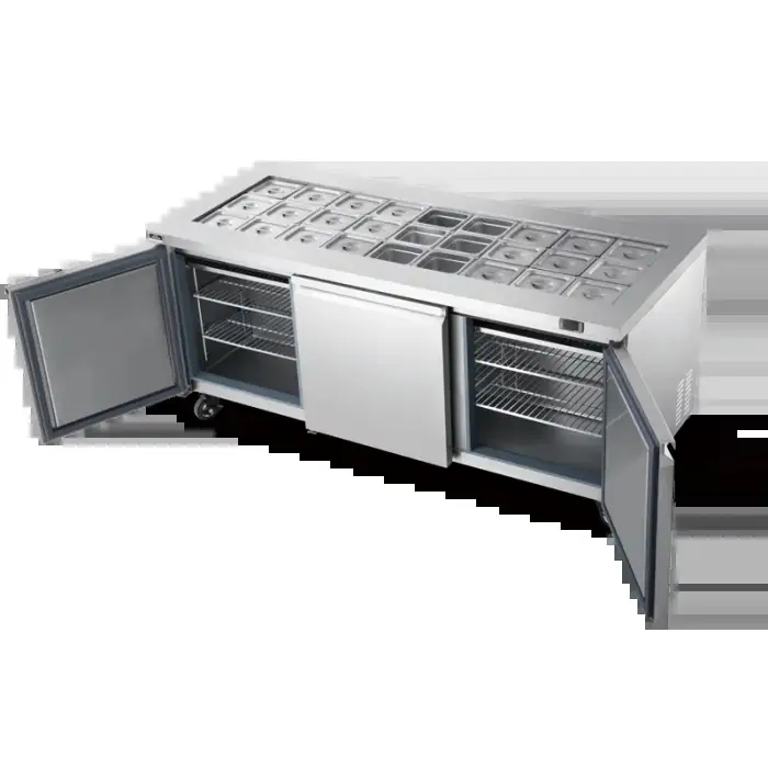 Stainless Steel Pizza Prep Table for Commercial Use