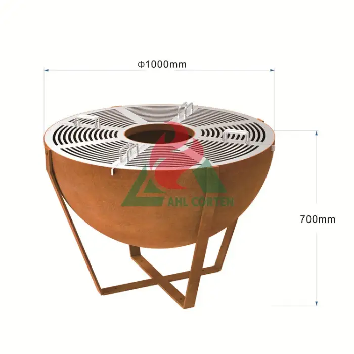 Corten Brasero BBQ grills charcoal barbecue grills corten steel charcoal bbq grill outdoor