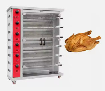 Chicken gas or charcoal BBQ grill rotisserie gas oven for garden outdoor gas carbon dual use barbeque grill CE 5 Row