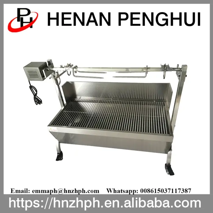 Commercial Korean Brazilian Cyprus Rotisserie Cast Iron Charcoal BBQ Grill Table