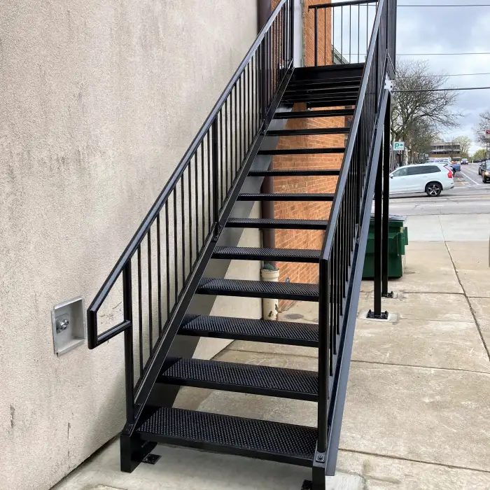 Prefabricated Exterior Stairs Straight Wooden Stairs For Outside Prices