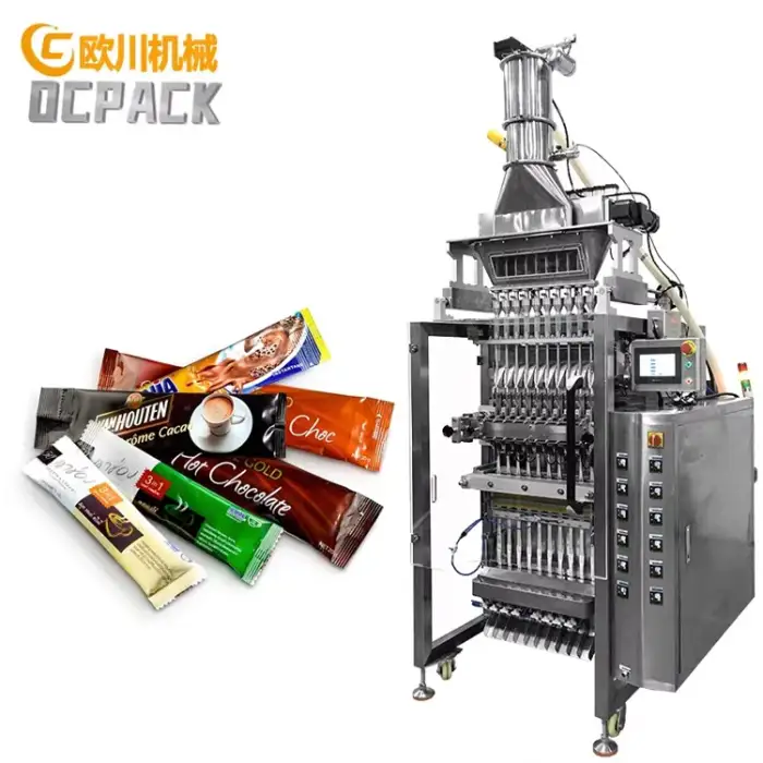 Full automatic back seal milk coffee stick pack powder packaging machine