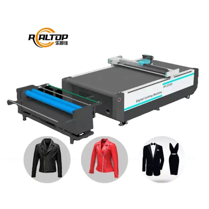 Realtop2516 Feeding Belt Automatic Computerized Garment Textile Apparel Cloth Fabric Cutting Machine