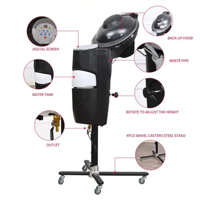 HAIR STEAMER MACHINE: BEAUTY SALON WITH CHAIR, PROFESSIONAL ELECTRIC STAND BARBER EQUIPMENT