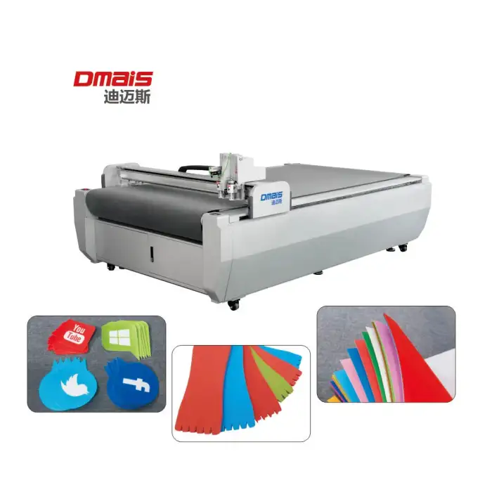 DMAIS CNC Garment Industrial Cutter Machine Flatbed Automatic Digital Round Knife Textile Cloth Fabric Apparel Cutting Machine