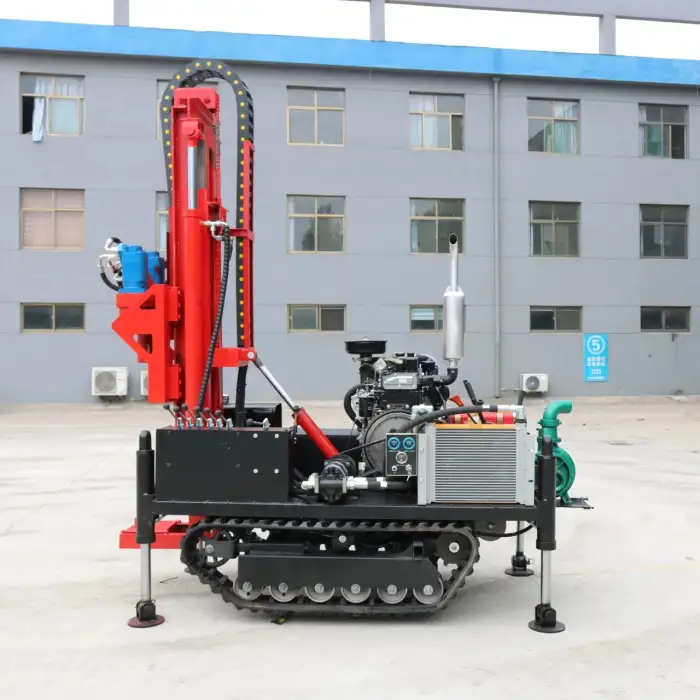 Dual power head water well drilling rig