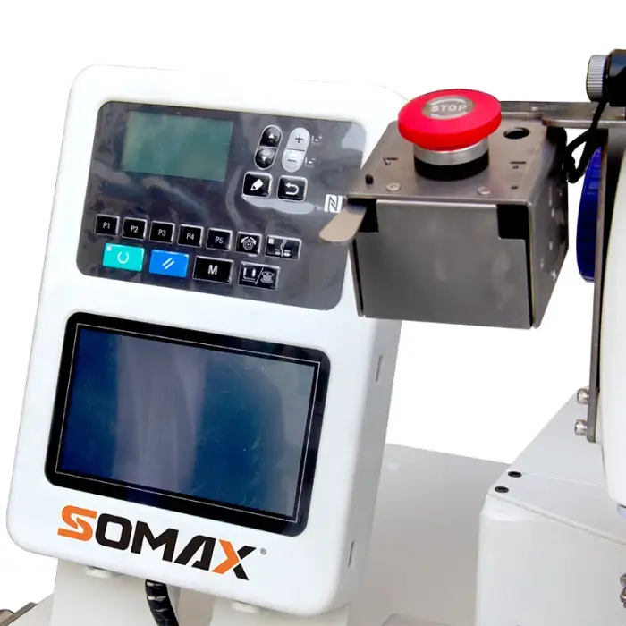 Automatic SOMAX SM-05BA Polo shirts button feeding and attaching apparel machinery sewing machines