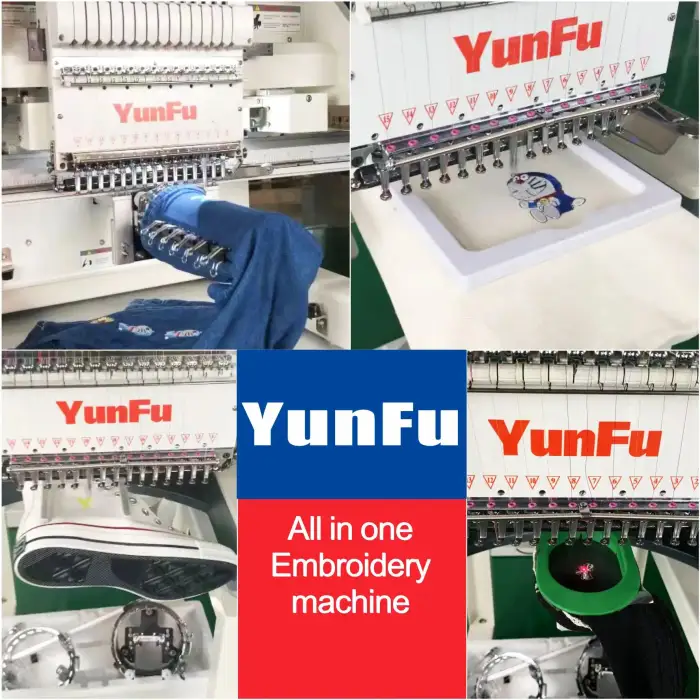 High Speed 12 needles Automatic Apparel Machinery Price Fabric T Shirt  Hat Flat Multi Needle 1 2 4 Heads Embroidery Machine