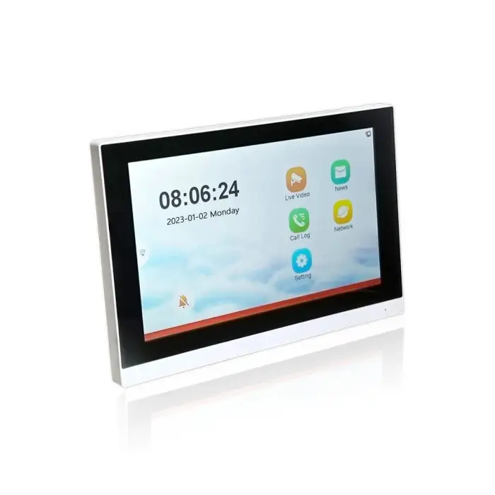 VI01 7 inch Touch screen video intercom system with face access control terminal and IP Camera VI01