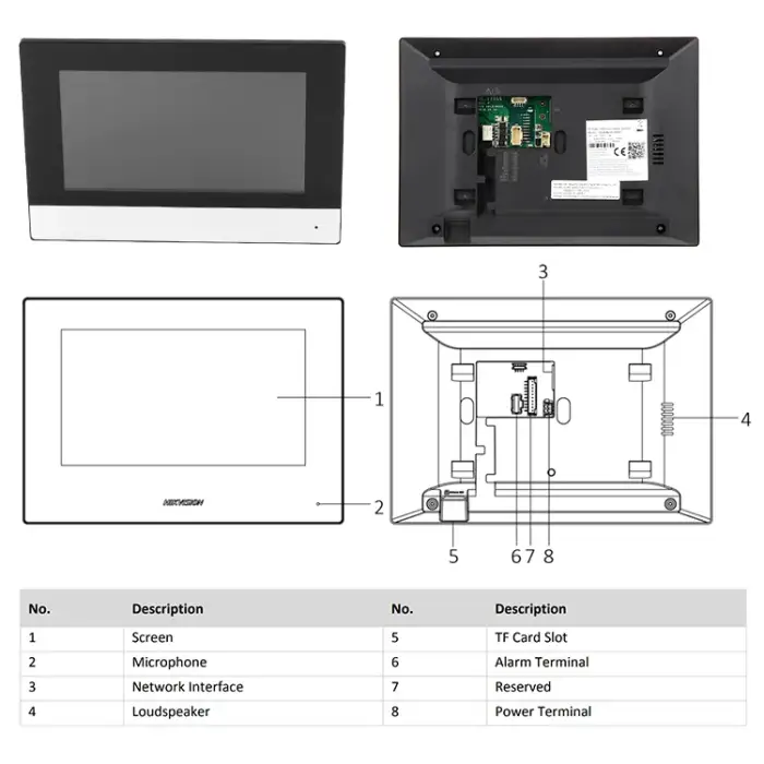 Original Hik oem ds-kh6320-wte2 vision 2-way door intercom system ds-kis602 ds-kis202 video door phone