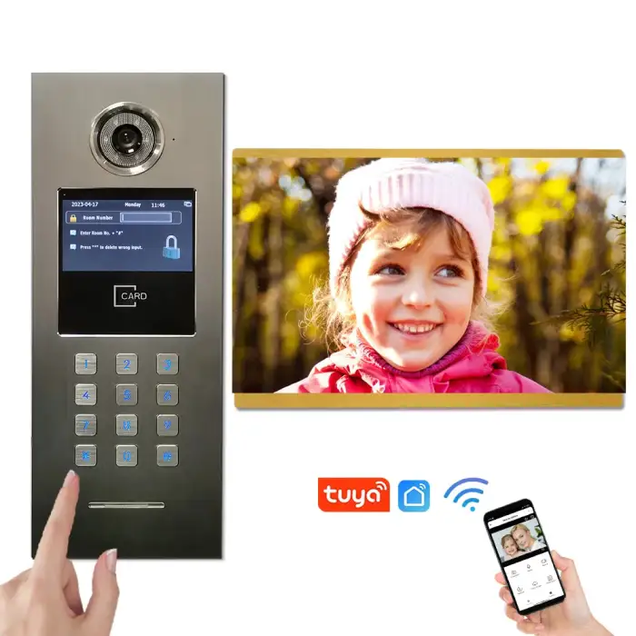 10.1 Inch Tuya Smart IP TCP Video Door Phone Intercom System For Multi Apartments Building Door Station