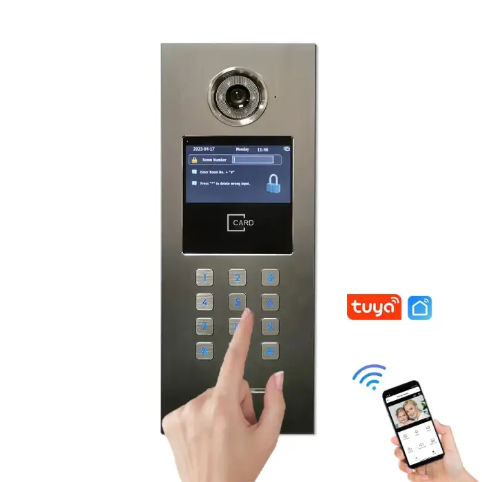 10.1 Inch Tuya Smart IP TCP Video Door Phone Intercom System For Multi Apartments Building Door Station