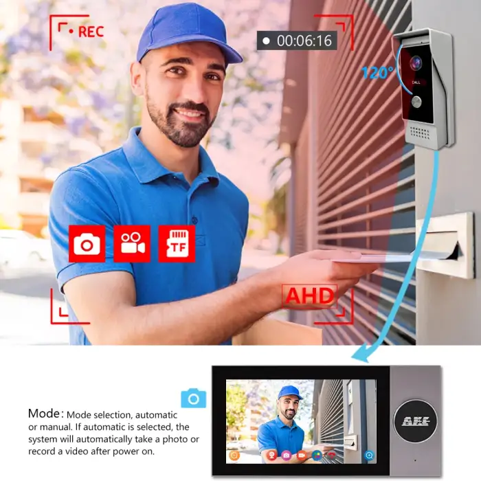 Tuya Wifi Door Intercom System Wired Video Intercom Doorbell System 7 Inch Video Intercom With Wifi