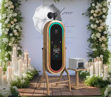 Phoprint Touch Screen Wooden Magic Mirror Photo Booth Machine for Parties