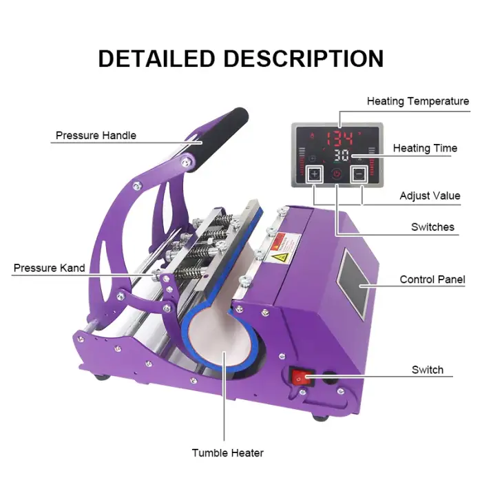 20oz/30oz Sublimation Tumbler Heat Press Machine |  Heat Press Printing