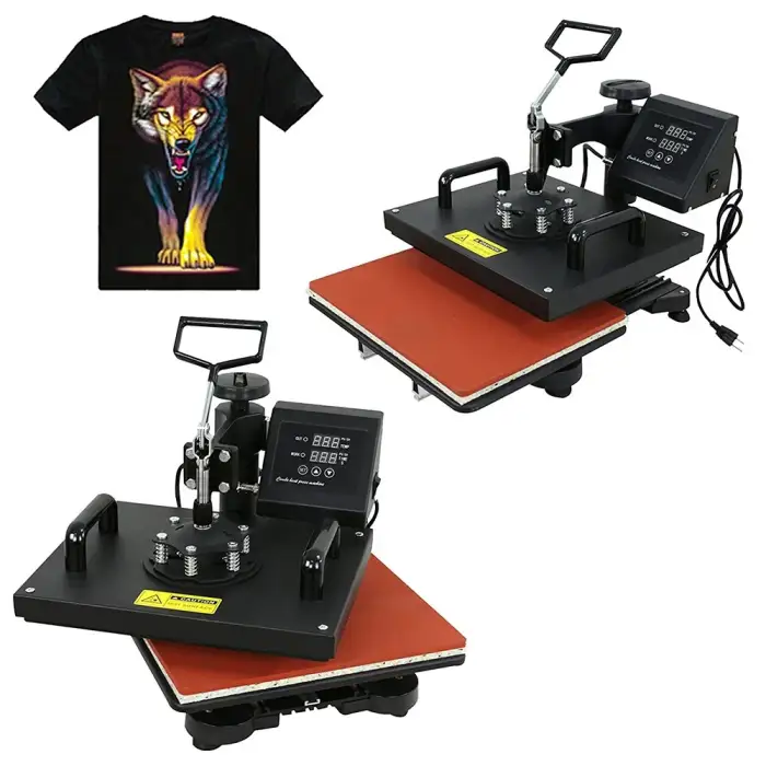 5-in-1 Sublimation Heat Press Machine | Digital Heat Press Machine for Mug, T-shirt, Hats (15x15)