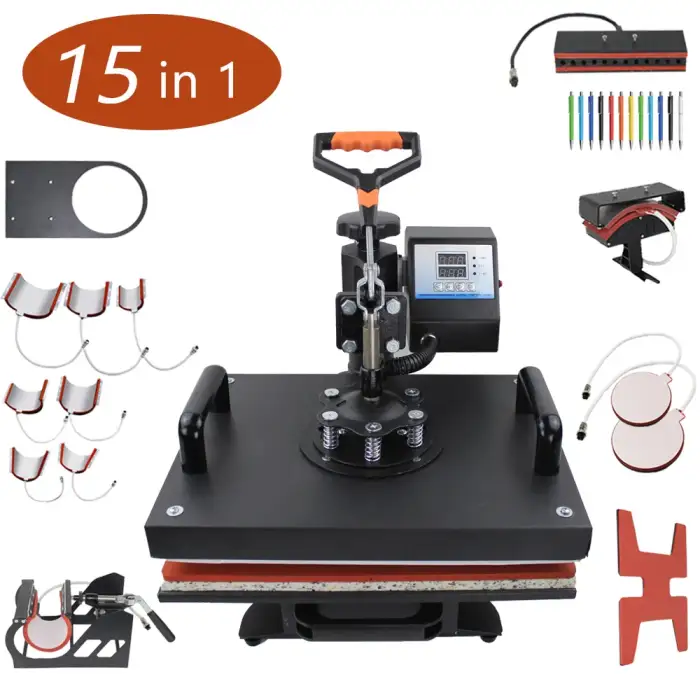 Heat Sublimation Transfer Machine 12x15 inch maquina de sublimacio  15 in 1 Heat Press Machines  for  t -shirt  1