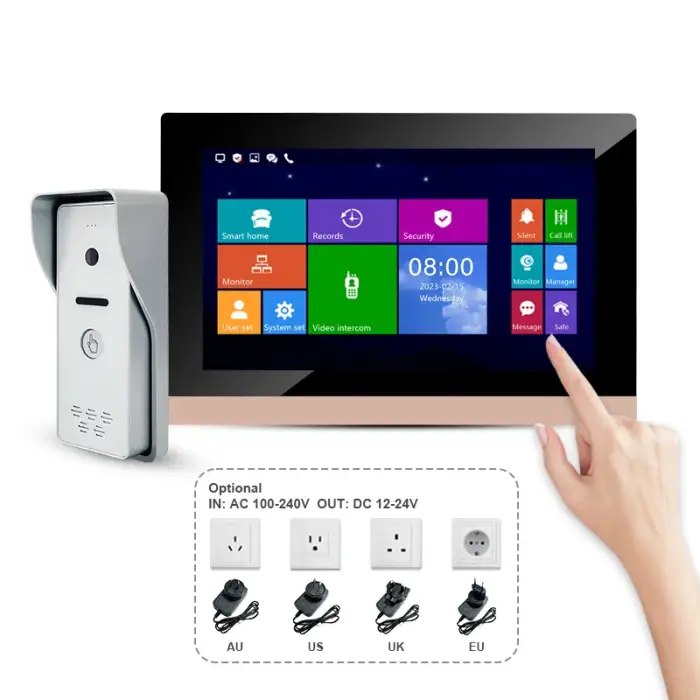 High Praise10'' Multi Touch Screen Panel Intercom System Apartment Doorphone System For Home Remotely Open The Electronic Lock