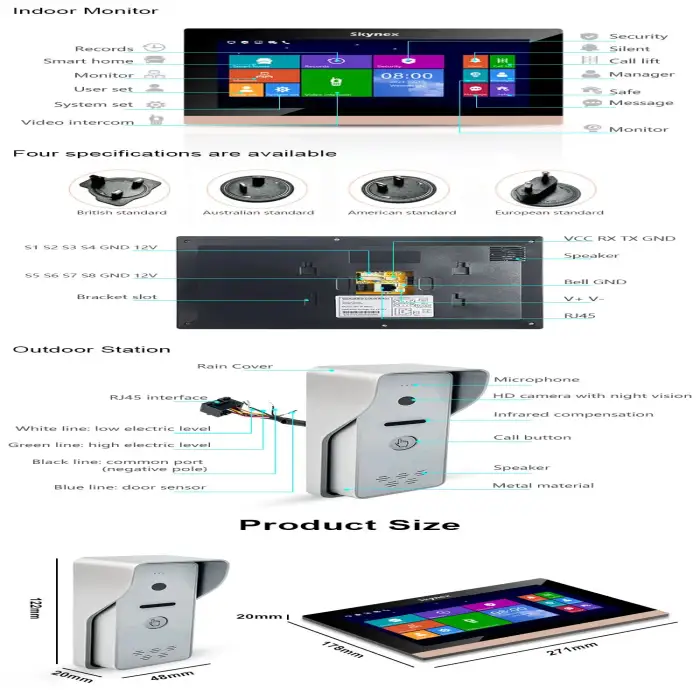 High Praise10'' Multi Touch Screen Panel Intercom System Apartment Doorphone System For Home Remotely Open The Electronic Lock