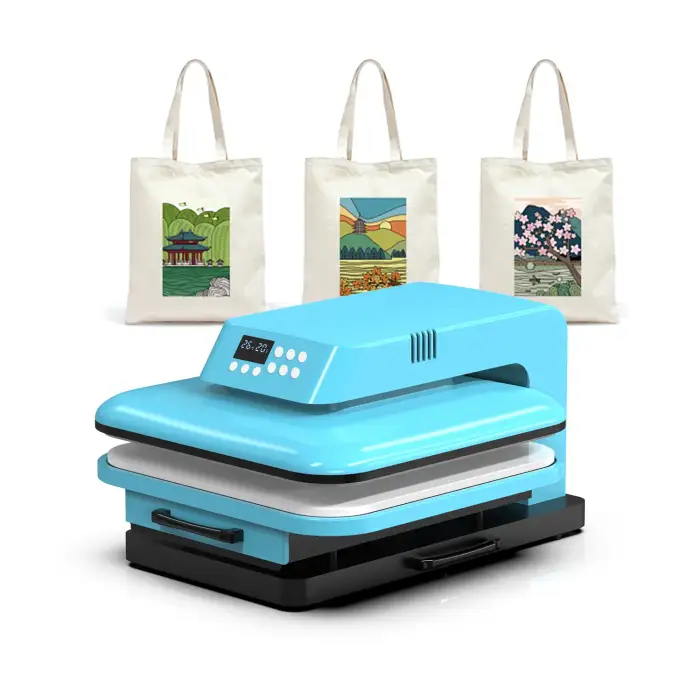 PUHUI 35x35cm HE350 Small Flat Heat Press Machine Automatic Open sublimation transfer machine