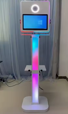 Selfie Magic Mirror Photo Booth Machine - 15.6 Inch LCD Touch Screen with Camera and Printer for Weddings and Birthdays