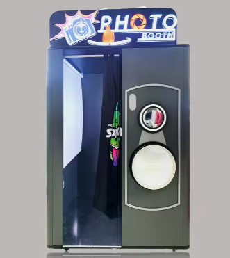 Selfie Photo Booth Machine with Printer - Quick Print Digital Vending Kiosk for ID Photos