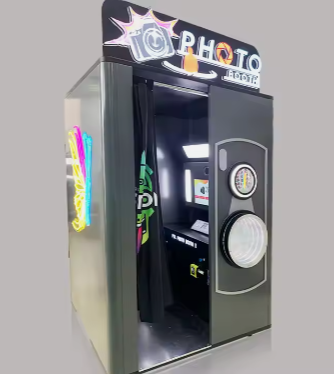 Selfie Photo Booth Machine with Printer - Quick Print Digital Vending Kiosk for ID Photos