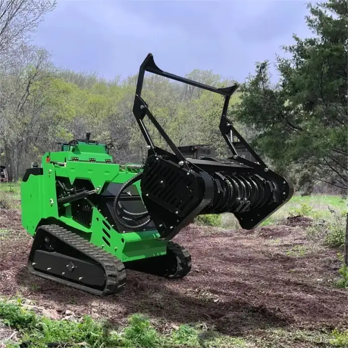 High-flow hydraulic mini tracked skid steer loader