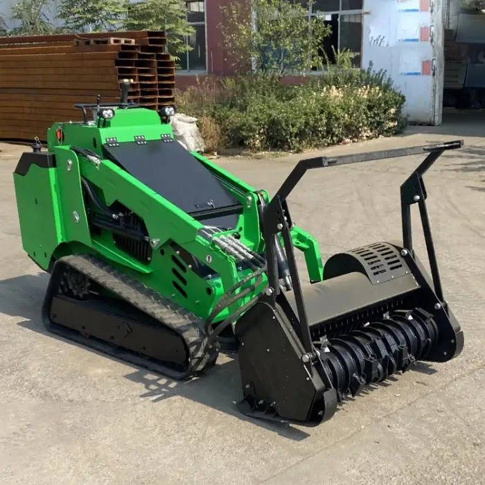 High-flow hydraulic mini tracked skid steer loader